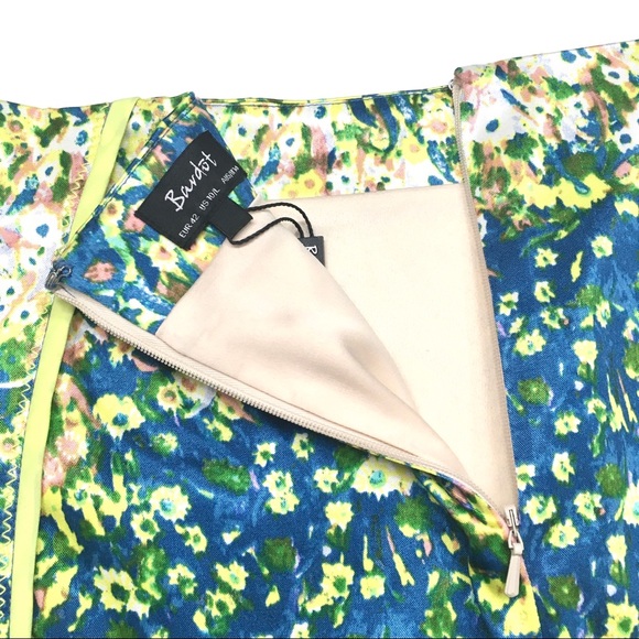 Bardot Flower Shower Mini Skirt Sateen Pencil - Picture 6 of 8